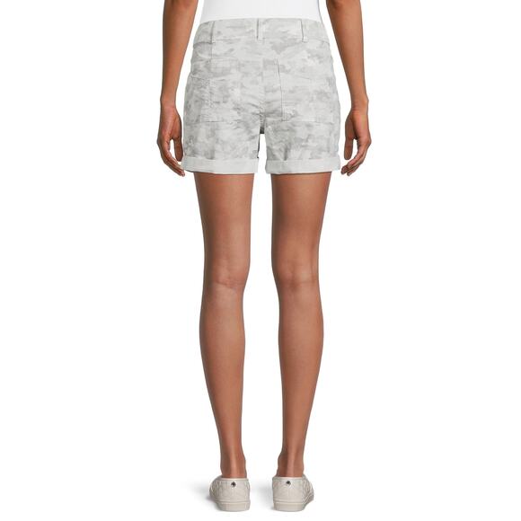 Time And Tru Size 8 Camo Print Utility Shorts Gray Cotton Blend - Picture 2 of 6